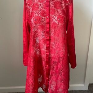 Wacoal Vibrant Red Lace Tunic Lingerie Dress